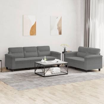 VidaXL 2-teiliges Sofa mit Kissen Dunkelgrau