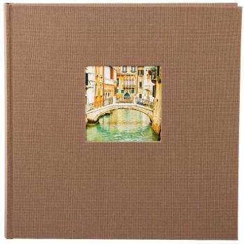 Erinnerungsalbum Goldbuch 30 × 31 cm – Leinen‑Boden, Coffee Bronze