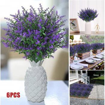 Good Healthy 6 Pcs Lifelike Lavender Greenery