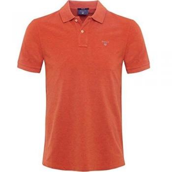 Polo GANT Sólido de Piqué para Hombre, Color Naranja, Talla XL