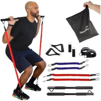 Skandika Multi-Widerstandsbänder mit Stange für Krafttraining