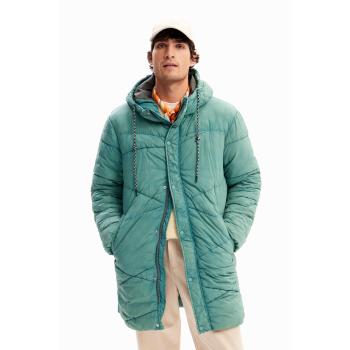Trapunta Lungo Desigual Uomo Verde in Poliammide