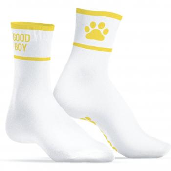 Calcetines Kinky Puppy Blanco-Amarillo