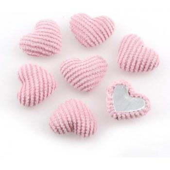 20 Pcs Flannelette Heart Craft Buttons