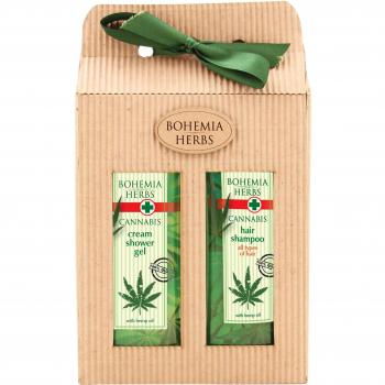Bohemia Gifts Cannabis Konopný olej sprchový gel 250 ml + šampon na vlasy 250 ml, kosmetická sada