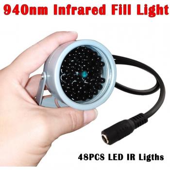 Mini 940NM Invisible Infrared Fill Light with 48 LEDs for Night Vision Cameras