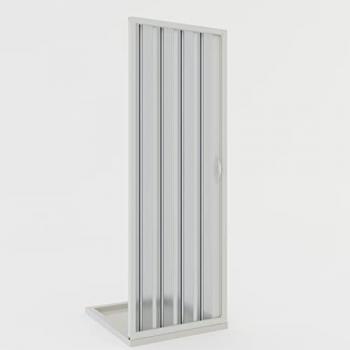 Paroi douche réductible en PVC Giglio 140 × 185 cm – porte latérale