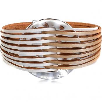 AllYes MultiLayer Leather Wrap Bracelet – Round Charm