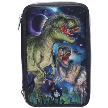 Federtasca LED Dino World 3-Fach Blu