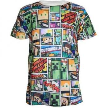 T-Shirt Minecraft Overworld Bambini Manica Lunga Nero 13/14