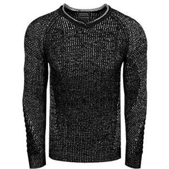 Rusty Neal Grobstrickpullover für Herren in Schwarz, Größe XL