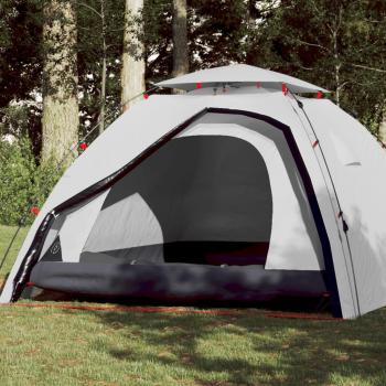 Tente de camping igloo 4 personnes blanche en tissu occultant à ouverture rapide