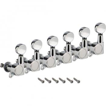 Fleur 6L Silver Tuning Pegs and Strings for Stratocaster, Tele, Acoustic Guitar