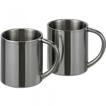 Haushalt International Becher 2 Stück Edelstahl Thermo-Trinkbecher, doppelwandig, 200ml, bruchsicher