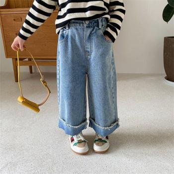 Jeans informales sueltos para niñas, 1-7 años