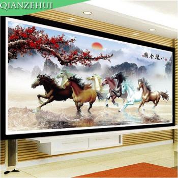 DIY Eight Horses Cross Stitch