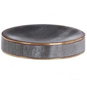 Grey Marble Brass Soap Dish