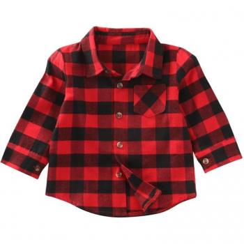 Baby Boy and Girl Plaid Cotton Shirt