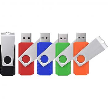 KEXIN 5 Pezzi 32GB Chiavette USB 2.0 da Multicolorato Girevole PenDrive (Blu) (32gb*5pcs)