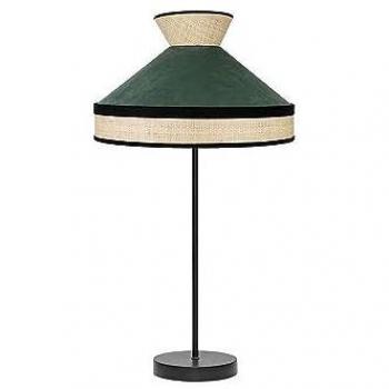 SENKO Lámpara de Mesa Alto Fabrizio 1xe27 Natural/Verde Botella 61x30x30 Cm