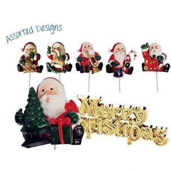 Gold Santa Claus Cake Topper – Merry Christmas Theme