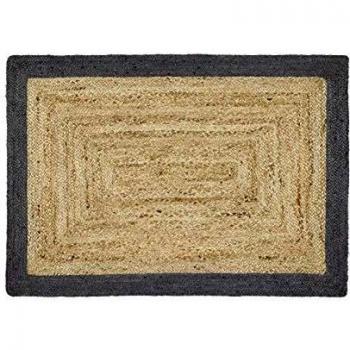 Grey Jute Border Rug - One Size
