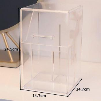 Makeup Brush Storage Container with Lid - Large Size