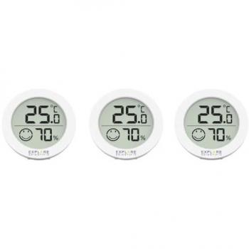 White Thermo‑Hygrometer 3 Pack by Explore Scientific