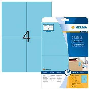 Herma Blue Removable Labels A4 105x148mm 20pc