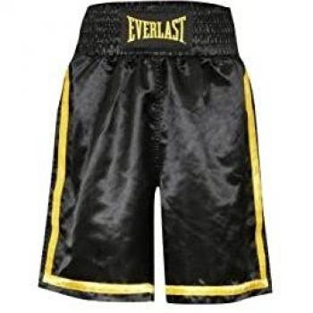 Shorts de Boxeo Everlast para Adultos, Color Negro-Dorado