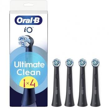 ORAL-B iO Ultimate Clean Replacement Toothbrush Head – Pack of 4, Black