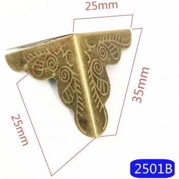25mm Antique Floral Carved Corner Protectors - 12pcs for Wooden Cases