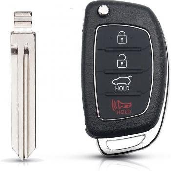 Mando a distancia Hyundai - Llave plegable de 3/4 botones para ELANTRA, Verna IX35, IX45, Fe HB20, Solaris