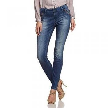 MAC Dream Skinny-5474 - Pantalones straigth mujer mid blue dirty used W34/L28