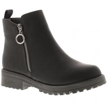 Miss Riot Loopy Black Ankle Boots for Girls - UK Size 13