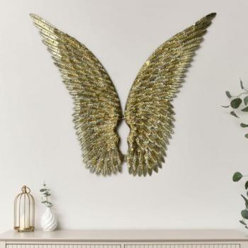MELODYMAISON Pair of Large Antique Gold Angel Wings