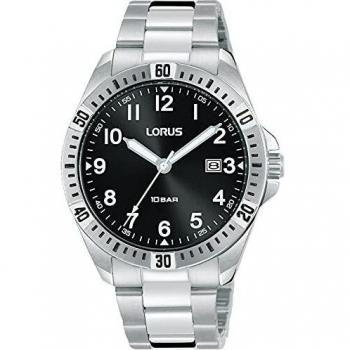 LORUS Homme – Gris & Noir – Dateur – Bracelet Acier – Quartz