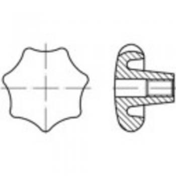 Set di manopole a stella DIN 6336 8 mm in ghisa (10 unità)
