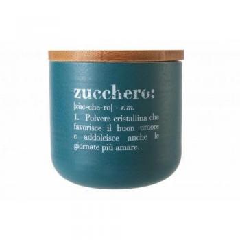 Villa D'este - Porzellanzuckerglas mit hermetischer Kappe in Bambus 500 ml