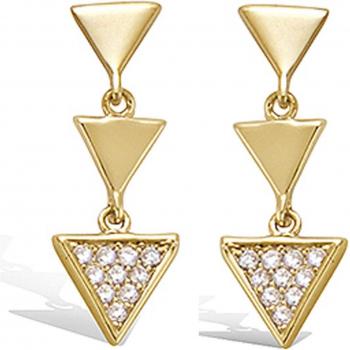Elegant White Gold Triangle Earrings - 20x7 mm