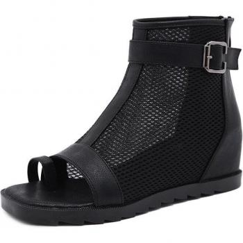 Gdgydh Summer Air Mesh Open Toe Ankle Boots