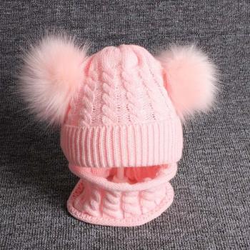 Conjunto de gorro y bufanda cálida para bebé otoño-invierno
