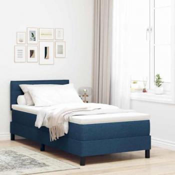 Boxspring Letto con Materasso Blu 80 x 200 cm Tessuto