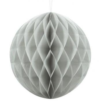 Palla di carta a nido d'ape grigio chiaro 30 cm