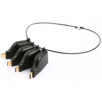 Deltaco USB‑C Ringadapter Office – Multi‑Display (mDP, DP, VGA, HDMI) Auto Adapter (Schwarz)