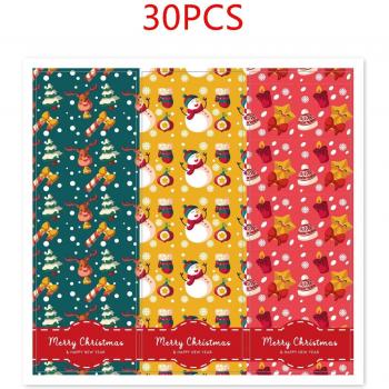 Etiquetas de Navidad - Pegatinas Decorativas de 30 a 60 Piezas, 6 Estilos