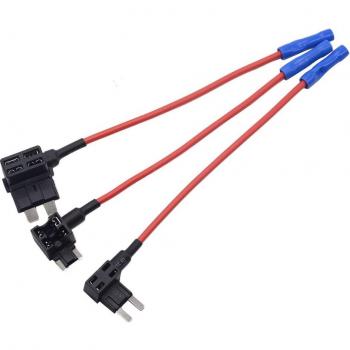 12V Small Car Fuse Holder Add-a-Circuit Tap Adapter with 10A Micro Mini Standard ATM Blade Fuse
