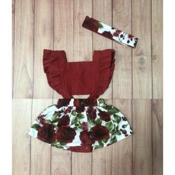 Toddler Newborn Baby Girl Floral Ruffle Sunsuit