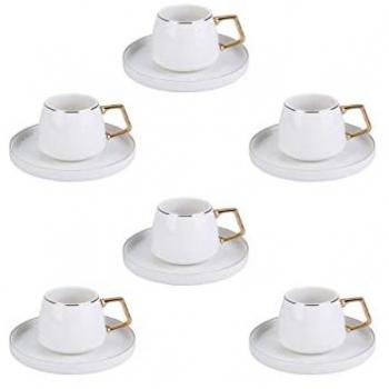 Karaca Saturn Kaffeetassen-Set für 6 Personen Gold