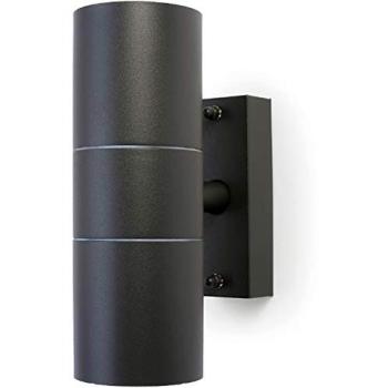 Dual‑Beam GU10 Anthracite Wall Fixture